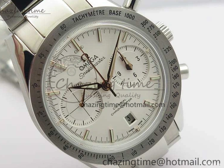 0218 Speedmaster ’57 Co-Axial OMF 1:1 Best Edition White Dial RG Markers On SS Bracelet A WellDesigned 8144